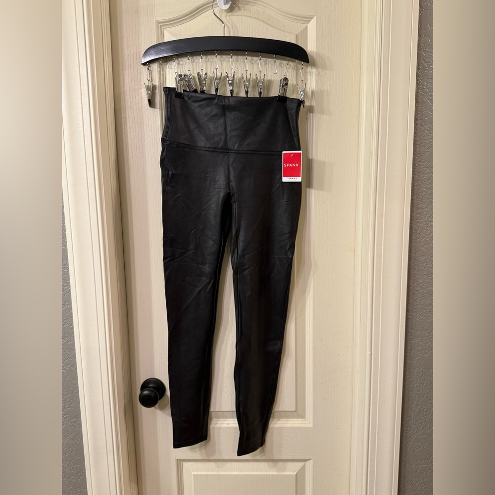 SPANX Black Faux Leather Leggings